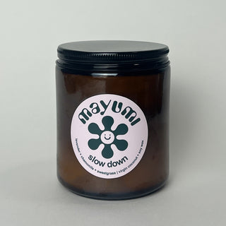 SLOW DOWN CANDLE: lavender + chamomile flowers + sweetgrass