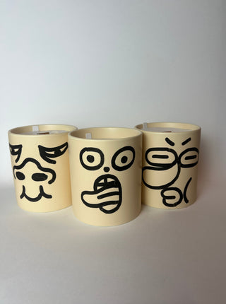 1 of 1 hand-drawn WOOD TIP ZACK FOX CANDLE: tobacco + plum + vanilla