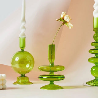 2 RING RETRO CANDLE HOLDER/VASE