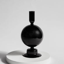 Load image into Gallery viewer, VINTAGE RETRO MODERN BLACK TAPERED CANDLE FLOWER VASE 
